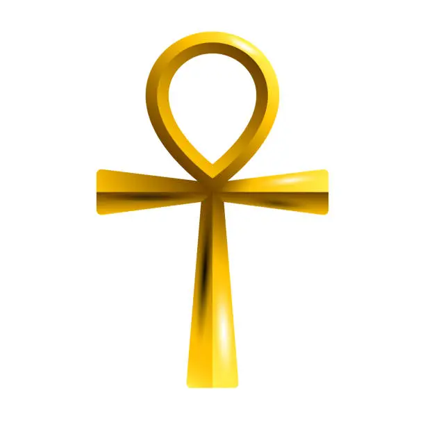 Vector illustration of The Egyptian symbol of the Ankh. Crux ansata is the key to life.