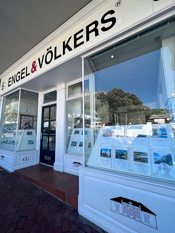Cape Town, South Africa - November 26, 2023: Real Estate Agency window display
