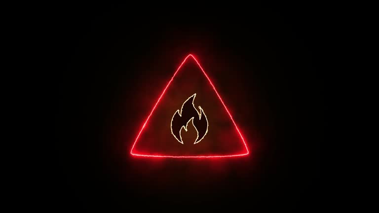 Triangle Flames Sign 4,400+ Fire Warning Sign Stock Videos and Royalty-Free Footage - iStock