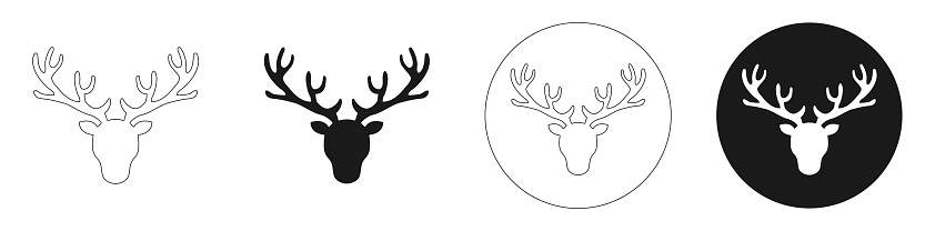 Set of deer icons. Illustration