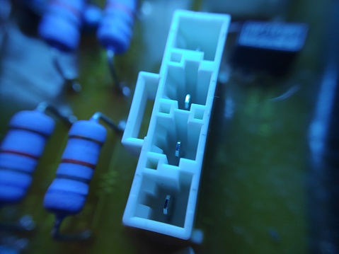 Close up image of resistor, part of electronic components