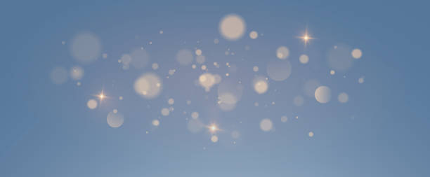 istock Christmas glowing bokeh confetti light and glitter texture overlay for your design. Festive sparkling gold dust. Holiday powder dust for cards, invitations, banners, advertising. 2071203283