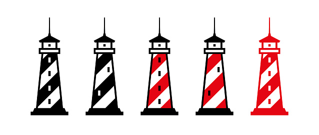 Coastal lighthouse, symbol of the sea or ocean.