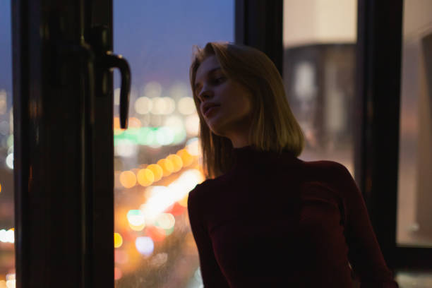 Blonde woman feeling depressed.