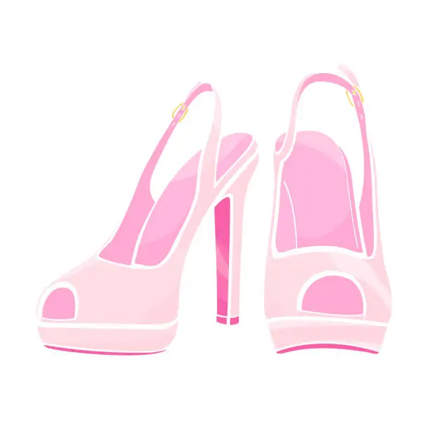 Vector illustration of pair bridesmaid high heel shoes