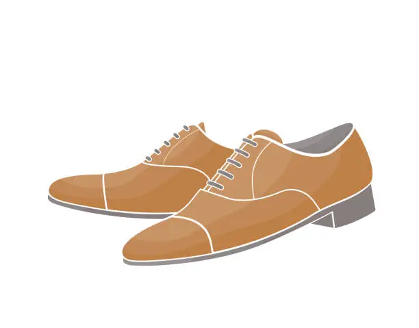 Vector illustration of pair of man's grooms shoes