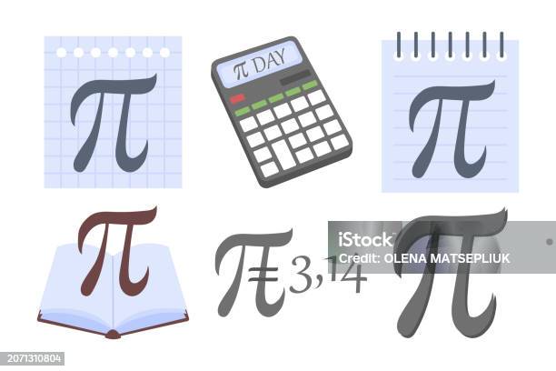 Constant Math Drawing Pi Day Illustrations Set Annual Celebration Mathematical Constant Pi Pi ...
