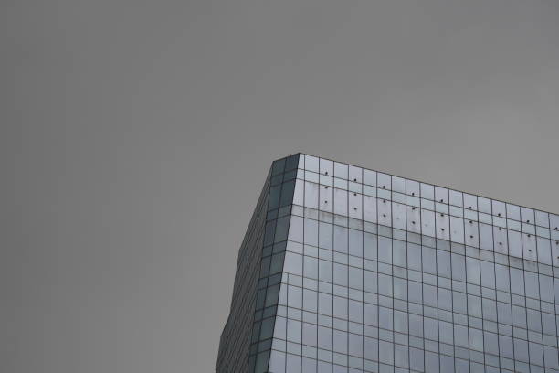 Skyscrapers with glass facade. Modern buildings in Paris business district. Concepts of economics, financial, future. Copy space for text. Dynamic composition