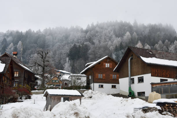 istock A house or cottage covered in snow in winter 2071356021