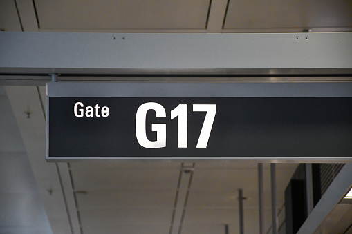 Photo of sign saying gate at an airport