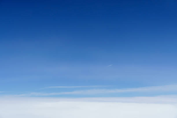 beautiful blue sky with soft clouds for abstract background, aerial view