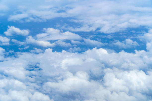 istock beautiful blue sky with cumulus clouds for abstract background, aerial view 2071439752