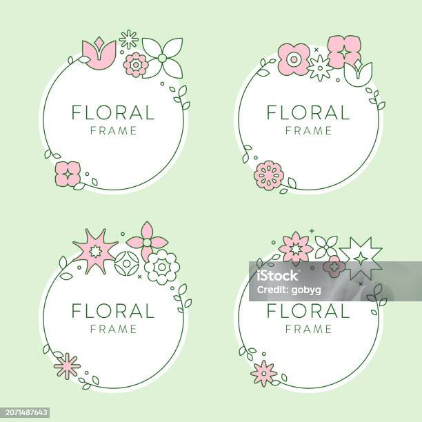Simple Spring Frame Abstract Geometric Floral Spring Frames Template Background Stock ...