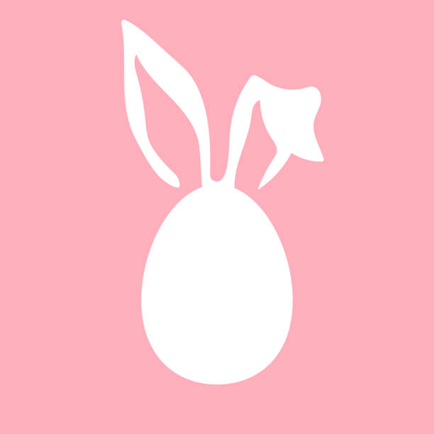 ilustrações de stock, clip art, desenhos animados e ícones de easter egg shape frame with bunny ears. - easter animal egg eggs single object