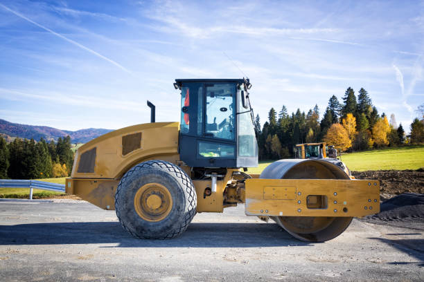 road roller with spikes