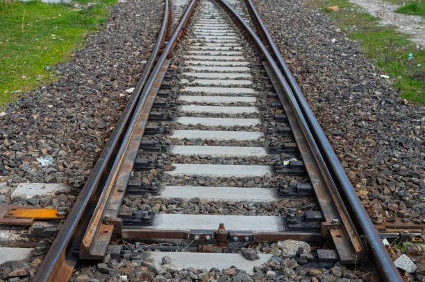 istock Elements and details of the rail track. 2071649419