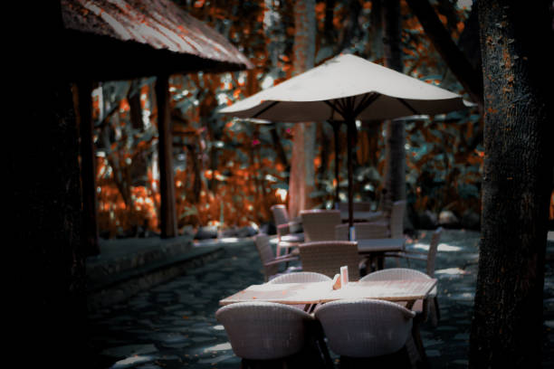 vintage photo outdoor cafe decor