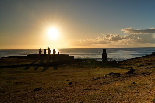 Moaï in Ahu Tahai on the island of Rapa Nui