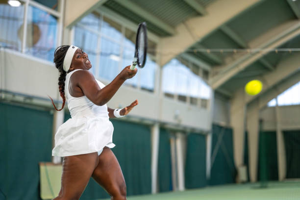 istock Tennis player training in court 2071934018