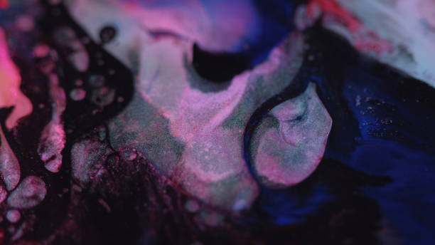 Glitter fluid oil bubble paint mix neon ink flow