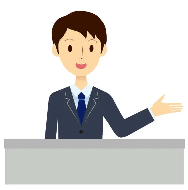 Vector illustration of Illustration of businessman greeting