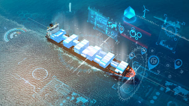 istock AI technology. Global Logistics international delivery concept, World map logistic and supply chain network distribution container Ship running for export import to customs cean concept isometric 2072073113