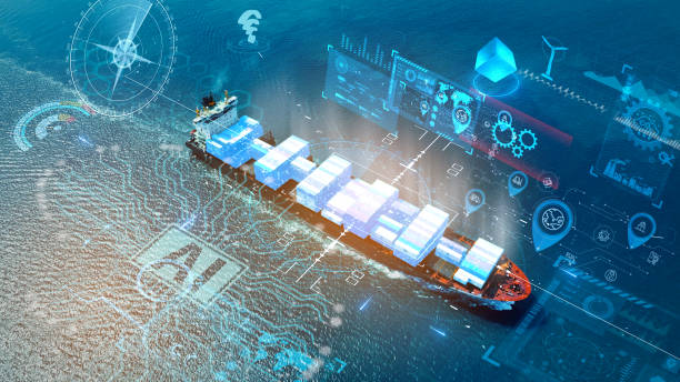 istock AI technology. Global Logistics international delivery concept, World map logistic and supply chain network distribution container Ship running for export import to customs cean concept isometric 2072073114