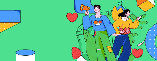 istock Happy Valentine's Day flat character vector concept business hand drawn illustration 2072080706