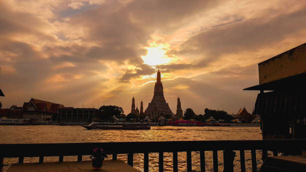 Sunset on Wat Arun Bangkok Thailand