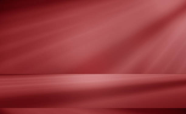 istock Wall interior background, studio and backdrops show products. with shadow from window color red and pink light. background for text insertion and presentation of product 2072223483