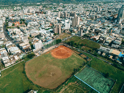 Aerial view of Mineirão football stadium in Pampulha, Belo Horizonte, Brazil.