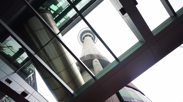 Sky tower Auckland, New Zealand. famous downtown landmark, tourists attraction, travel destination.