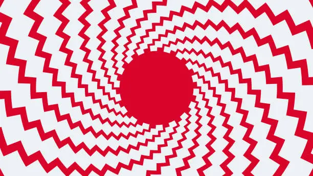 Vector illustration of Abstract spiral red color dotted urgency background.