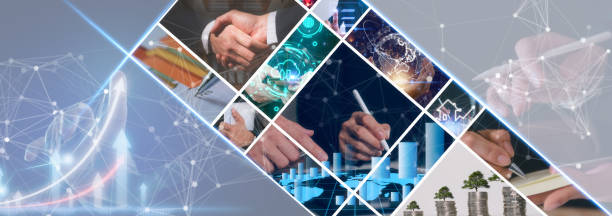 istock Data analysis and investment Global business structure of networking. Analysis and data exchange customer connection, Teamwork, Strategy, Technology and social network 2072382796