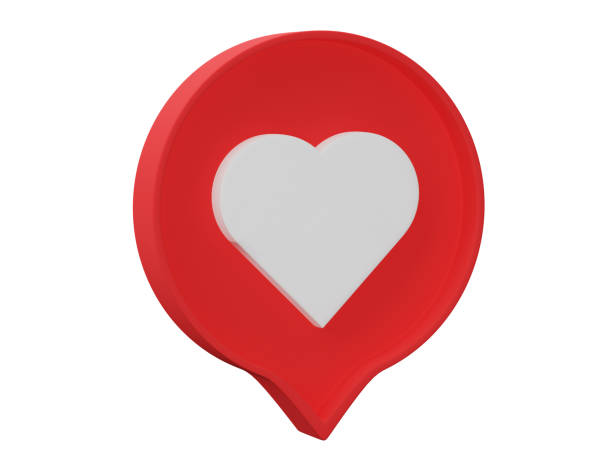 istock 3D Render, 3D Illustration. Heart text box isolated on transparent background. heart icon, love social media notification 2072382976