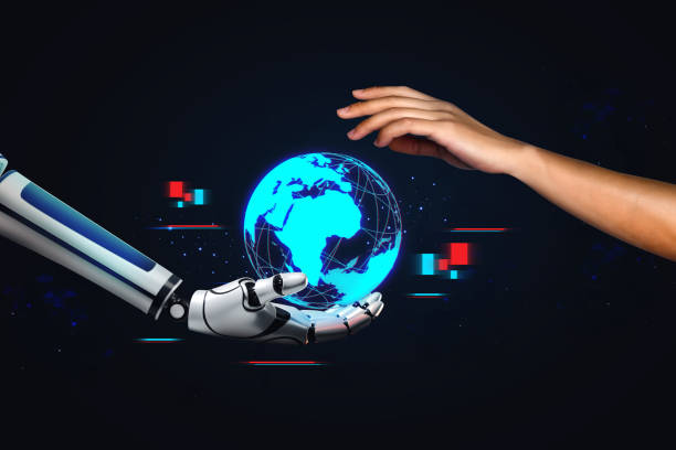 istock AI robots forward the technology of the future concept. Artificial intelligence, innovation and Ai technology change the world 2072397883