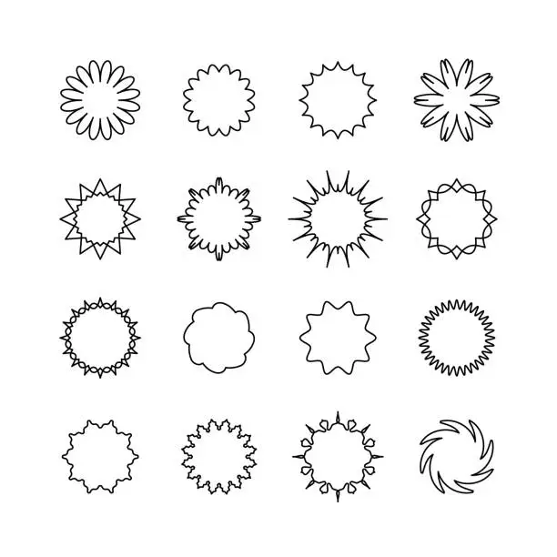 Vector illustration of Geometric circular shapes set