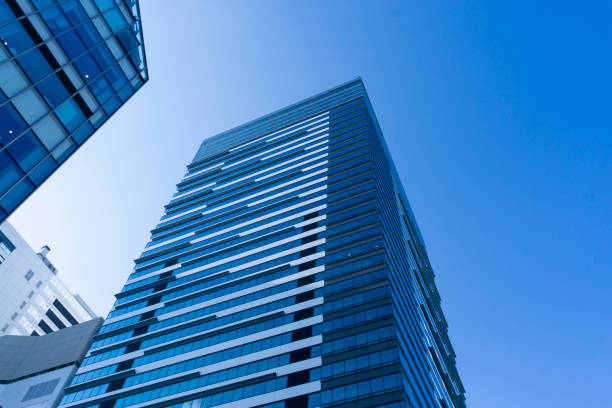 Skyscrapers and refreshing blue sky scenery