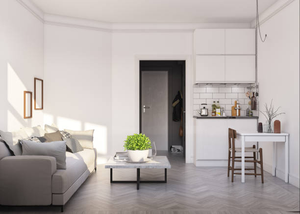 scandinavian style living room design.