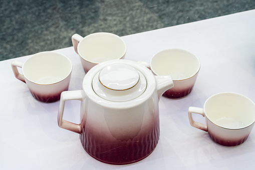 China decorative teapots in a row