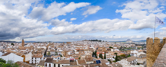 Panoramic view on the historic district of Antequera, rich in churches and monasteries, palaces and stately houses (7 shots stitched)