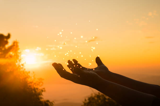 istock Christians pray or worship, human hands open palm up worship. Eucharist therapy bless god helping repent catholic easter lent mind pray. Christian religion concept background. person prayer, worshiper 2072677025