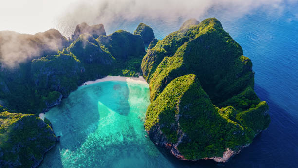 istock Maya Bay Koh Phi Phi Thailand, Turquoise clear water Thailand Koh phi phi drone view 2072680161