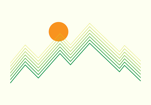 Lined lines form a mountain design, vector for Badge, T shirt, sticker vector illustration