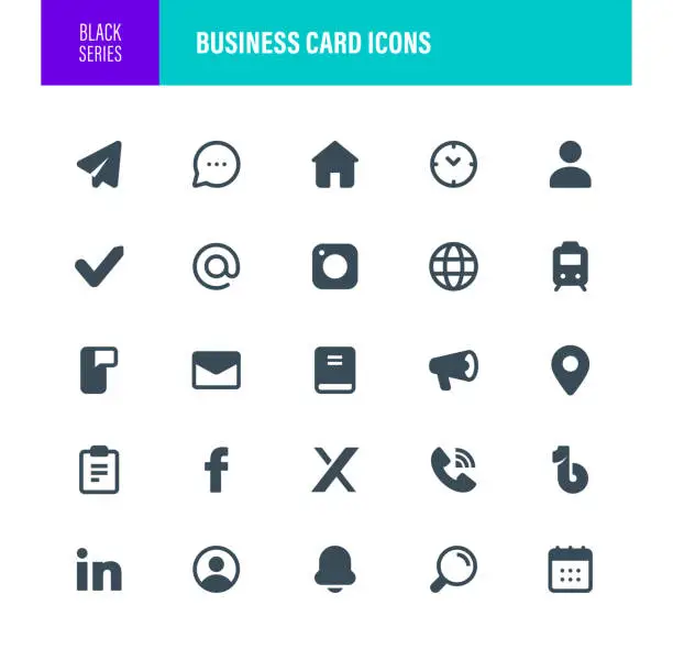 Vector illustration of Business Card Icons