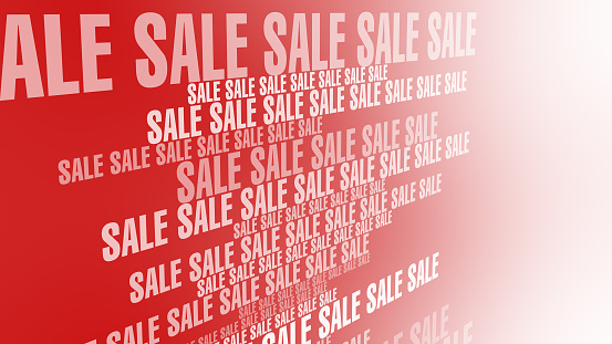 Red sale text on bold red background for market store promotion and discount offer
