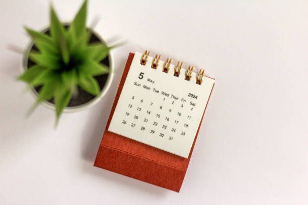 istock Planning calendar for May 2024 on a white background. 2072718687