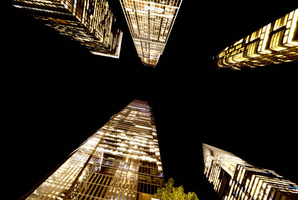 Towers from below Manhattan NYC.