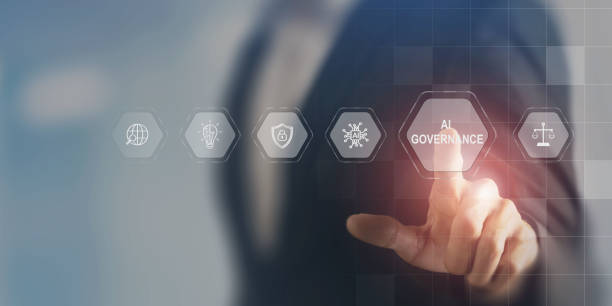 istock AI Artificial Intelligence governance concept. AI Policy for ensuring responsible, ethical use of artificial intelligence (AI) technologies. Transparency, accountability, bias, privacy of AI system. 2072730272