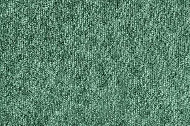 Coarse weave jacquard fabric texture background, green cloth texture